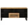 Mueble de TV madera maciza de mango rugosa 100x34x46 cm de , Almacenamiento para CD y DVD - Ref: Foro24-377514, Precio: 73,56...