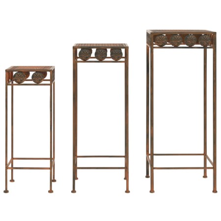 Juego de soportes de planta 3 pzas estilo vintage metal oxidado en Soportes para macetas | Comprar online en Foru.es
