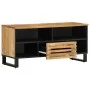 Mueble de TV madera maciza de mango rugosa 100x34x46 cm de , Almacenamiento para CD y DVD - Ref: Foro24-377514, Precio: 73,56...