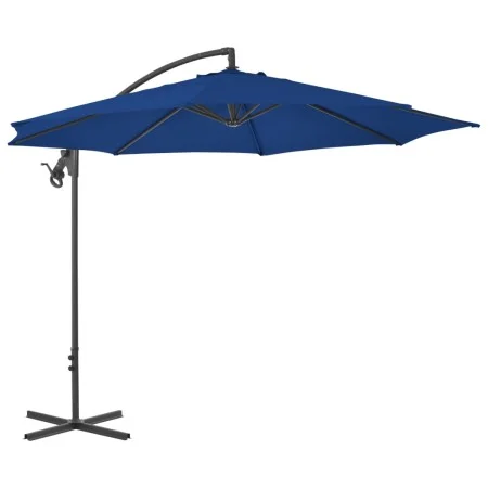 Sombrilla voladiza con poste de acero azul celeste 300 cm de vidaXL, Sombrillas - Ref: Foro24-312509, Precio: 90,52 €, Descue...