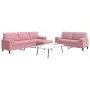 Dreiteiliges Sofaset mit rosa Samtkissen. von , Sofas - Ref: Foro24-3278504, Preis: 659,76 €, Rabatt: %