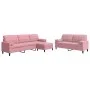 Dreiteiliges Sofaset mit rosa Samtkissen. von , Sofas - Ref: Foro24-3278504, Preis: 659,76 €, Rabatt: %