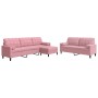 Juego de sofás con cojines 3 piezas terciopelo rosa de , Sofás - Ref: Foro24-3278504, Precio: 670,96 €, Descuento: %