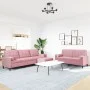 Dreiteiliges Sofaset mit rosa Samtkissen. von , Sofas - Ref: Foro24-3278504, Preis: 659,76 €, Rabatt: %