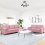Juego de sofás con cojines 3 piezas terciopelo rosa de , Sofás - Ref: Foro24-3278504, Precio: 670,96 €, Descuento: %