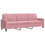 Dreiteiliges Sofaset mit rosa Samtkissen. von , Sofas - Ref: Foro24-3278504, Preis: 659,76 €, Rabatt: %