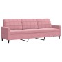 Juego de sofás con cojines 3 piezas terciopelo rosa de , Sofás - Ref: Foro24-3278504, Precio: 670,96 €, Descuento: %