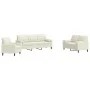 3-piece cream velvet sofa set with cushions by , Sofas - Ref: Foro24-3278379, Price: 727,83 €, Discount: %