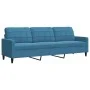 Set of sofas with 3 blue velvet cushions by , Sofas - Ref: Foro24-3278510, Price: 679,45 €, Discount: %