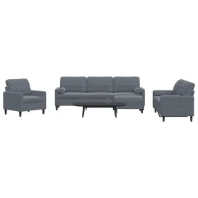 Juego de sofás con cojines 4 piezas terciopelo gris oscuro de , Sofás - Ref: Foro24-3278462, Precio: 695,07 €, Descuento: %