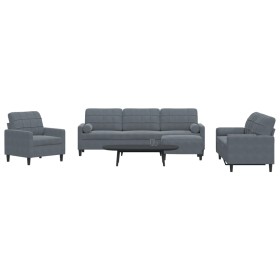 Juego de sofás con cojines 4 piezas terciopelo gris oscuro de , Sofás - Ref: Foro24-3278462, Precio: 660,12 €, Descuento: %