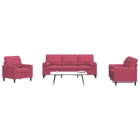 Juego de sofás con cojines 4 piezas terciopelo rojo tinto de , Sofás - Ref: Foro24-3278385, Precio: 688,24 €, Descuento: %