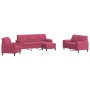 Juego de sofás con cojines 4 piezas terciopelo rojo tinto de , Sofás - Ref: Foro24-3278385, Precio: 700,54 €, Descuento: %