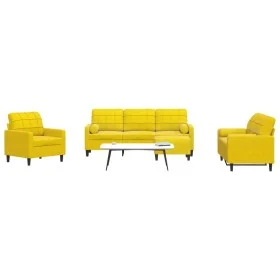 Juego de sofás con cojines 4 piezas terciopelo amarillo de , Sofás - Ref: Foro24-3278387, Precio: 715,90 €, Descuento: %