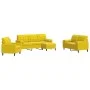 Juego de sofás con cojines 4 piezas terciopelo amarillo de , Sofás - Ref: Foro24-3278387, Precio: 715,90 €, Descuento: %
