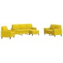 Juego de sofás con cojines 4 piezas terciopelo amarillo de , Sofás - Ref: Foro24-3278387, Precio: 728,18 €, Descuento: %