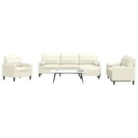 4-piece cream velvet sofa set with cushions by , Sofas - Ref: Foro24-3278469, Price: 789,62 €, Discount: %