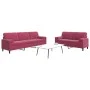 Zweiteiliges Sofaset mit roten Samtkissen. von , Sofas - Ref: Foro24-3278495, Preis: 531,55 €, Rabatt: %