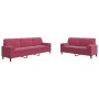 Juego de sofás con cojines 2 piezas terciopelo rojo tinto de , Sofás - Ref: Foro24-3278495, Precio: 540,40 €, Descuento: %