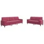 Zweiteiliges Sofaset mit roten Samtkissen. von , Sofas - Ref: Foro24-3278495, Preis: 531,55 €, Rabatt: %