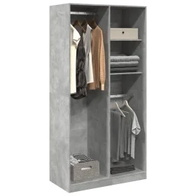 Armario de madera contrachapada gris hormigón 100x50x200 cm de , Armarios roperos - Ref: Foro24-3307768, Precio: 162,85 €, De...