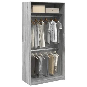 Armario de madera contrachapada gris Sonoma 100x50x200 cm de , Armarios roperos - Ref: Foro24-3307806, Precio: 171,66 €, Desc...