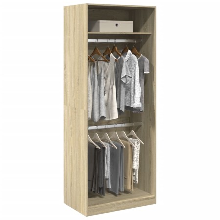 Armario de madera de ingeniería roble Sonoma 80x50x200 cm de , Armarios roperos - Ref: Foro24-3307794, Precio: 153,51 €, Desc...