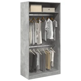Armario de madera contrachapada gris hormigón 100x50x200 cm de , Armarios roperos - Ref: Foro24-3307804, Precio: 161,49 €, De...