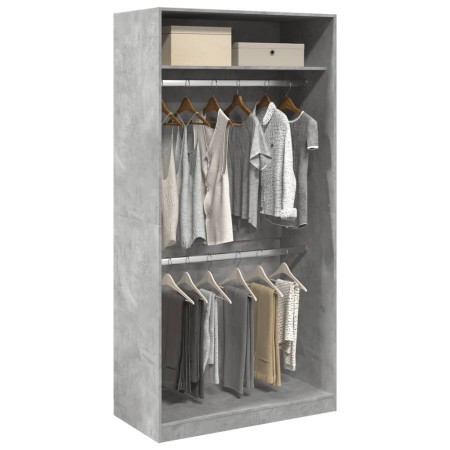 Armario de madera contrachapada gris hormigón 100x50x200 cm de , Armarios roperos - Ref: Foro24-3307804, Precio: 162,01 €, De...