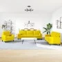 Sofá con cojines y almohadas 3 piezas terciopelo amarillo de , Sofás - Ref: Foro24-3278457, Precio: 686,17 €, Descuento: %