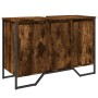 Armario lavabo baño madera ingeniería roble ahumado 91x35x60 cm de , Muebles de baño - Ref: Foro24-848661, Precio: 89,99 €, D...