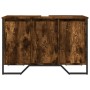 Armario lavabo baño madera ingeniería roble ahumado 91x35x60 cm de , Muebles de baño - Ref: Foro24-848661, Precio: 89,99 €, D...