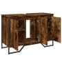 Armario lavabo baño madera ingeniería roble ahumado 91x35x60 cm de , Muebles de baño - Ref: Foro24-848661, Precio: 89,99 €, D...