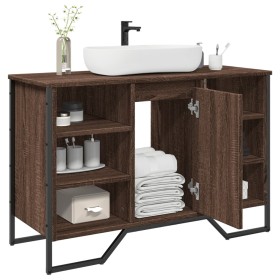 Armario lavabo baño madera ingeniería marrón roble 91x35x60 cm de , Muebles de baño - Ref: Foro24-848668, Precio: 84,07 €, De...