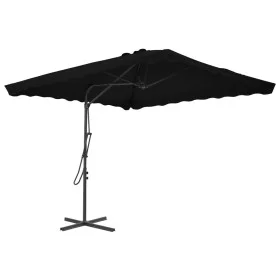 Sombrilla de jardín con palo de acero negro 250x250x230cm de vidaXL, Sombrillas - Ref: Foro24-312516, Precio: 112,77 €, Descu...