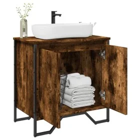 Armario lavabo baño madera ingeniería roble ahumado 60x35x60 cm de , Muebles de baño - Ref: Foro24-848656, Precio: 56,56 €, D...