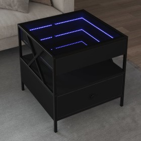 Mesa de centro con Infinity LED negro 50x50x51 cm de , Mesas de centro - Ref: Foro24-847712, Precio: 90,31 €, Descuento: %