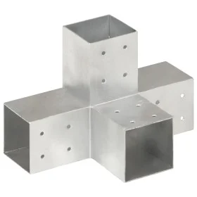 Galvanized metal X-shaped post connector 81x81 mm by , fence posts - Ref: Foro24-145467, Price: 25,60 €, Discount: %