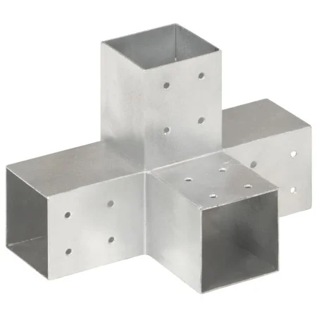 Pfostenverbinder in X-Form aus feuerverzinktem Metall, 81x81 mm von , Zaunpfosten - Ref: Foro24-145467, Preis: 25,60 €, Rabat...