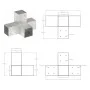 Pfostenverbinder in X-Form aus feuerverzinktem Metall, 81x81 mm von , Zaunpfosten - Ref: Foro24-145467, Preis: 25,60 €, Rabat...