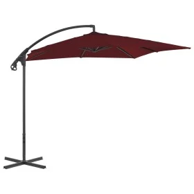Sombrilla voladiza poste de acero color vino tinto 250x250 cm de vidaXL, Sombrillas - Ref: Foro24-312510, Precio: 128,19 €, D...