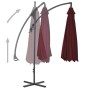 Sombrilla voladiza poste de acero color vino tinto 250x250 cm de vidaXL, Sombrillas - Ref: Foro24-312510, Precio: 130,63 €, D...