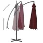 Sombrilla voladiza poste de acero color vino tinto 250x250 cm de vidaXL, Sombrillas - Ref: Foro24-312510, Precio: 128,19 €, D...