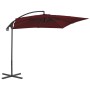 Sombrilla voladiza poste de acero color vino tinto 250x250 cm de vidaXL, Sombrillas - Ref: Foro24-312510, Precio: 130,63 €, D...
