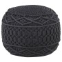 Puf de macramé hecho a mano algodón gris antracita 45x30 cm de , Otomanas - Ref: Foro24-324005, Precio: 76,16 €, Descuento: %