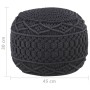 Puf de macramé hecho a mano algodón gris antracita 45x30 cm de , Otomanas - Ref: Foro24-324005, Precio: 76,16 €, Descuento: %