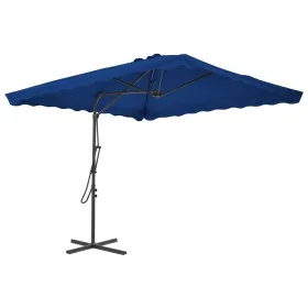 Sombrilla de jardín con palo de acero azul 250x250x230cm de vidaXL, Sombrillas - Ref: Foro24-312517, Precio: 78,92 €, Descuen...