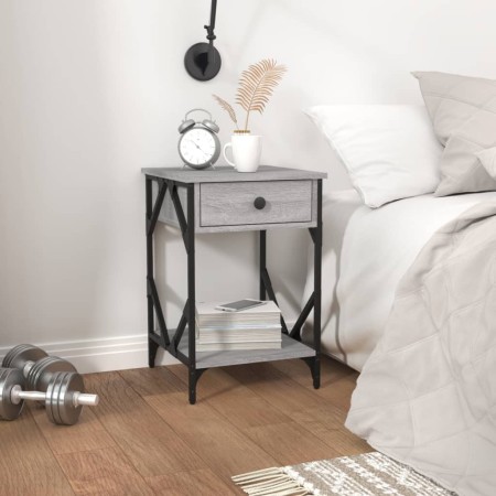 Mesita de noche madera contrachapada gris Sonoma 40x42x60 cm de , Mesitas de noche - Ref: Foro24-826341, Precio: 49,86 €, Des...