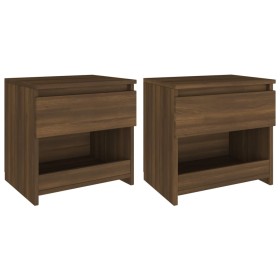 Mesita noche 2 uds madera contrachapada roble marrón 40x30x39cm de , Mesitas de noche - Ref: Foro24-815134, Precio: 64,36 €, ...