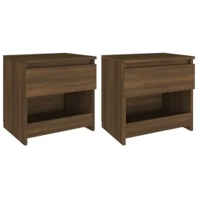 Mesita noche 2 uds madera contrachapada roble marrón 40x30x39cm de , Mesitas de noche - Ref: Foro24-815134, Precio: 63,32 €, ...